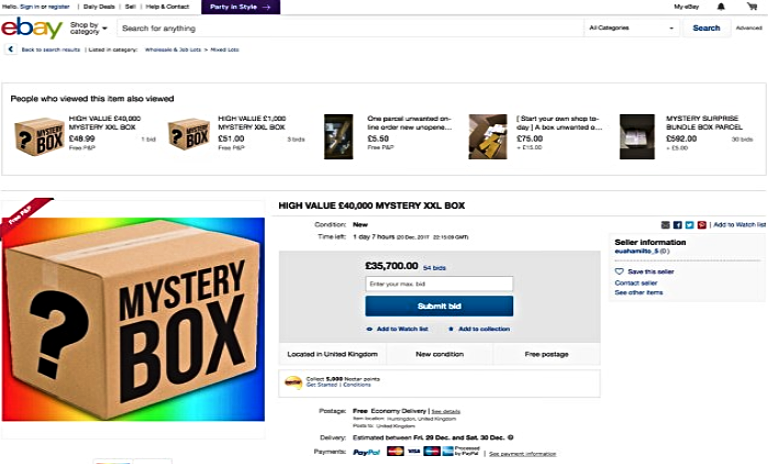 eBay mystery box voucher